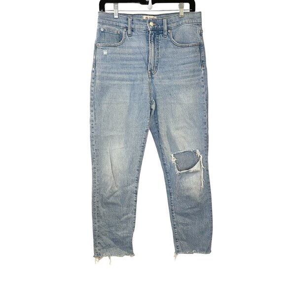 MADEWELL The Perfect Vintage Jean in Coney Wash: Destroyed Edition Distressed 28 - Picture 2 of 10